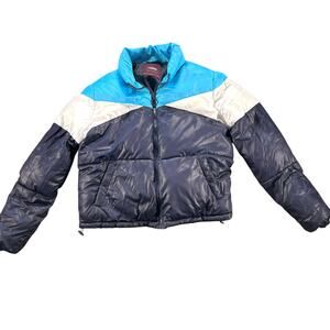 Cisono LA Colorblock Puffer Jacket Men’s L Teal 90s Ski Gorpcore Streetwear